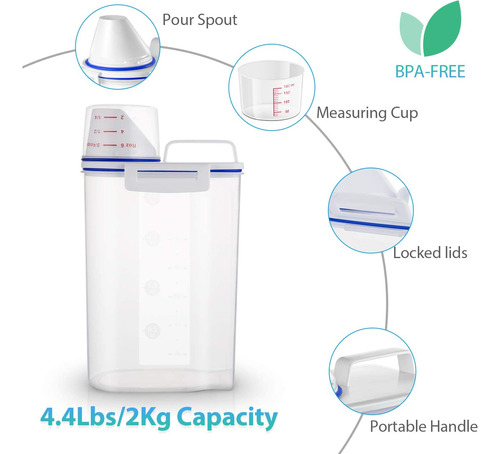Dispensador De Avena Tbmax Cereal Container, Paquete De 2...