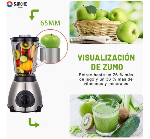 Sjrohe 2 In 1 Extractor De Jugos Eléctrico Jugueras Frutas Y Verduras 800w Jugueras Para Jugos Naturales Licuadora Multifunción Sin Bpa Extractor De Frutas Pina Para Exprimidor Naranjas Color Plateado