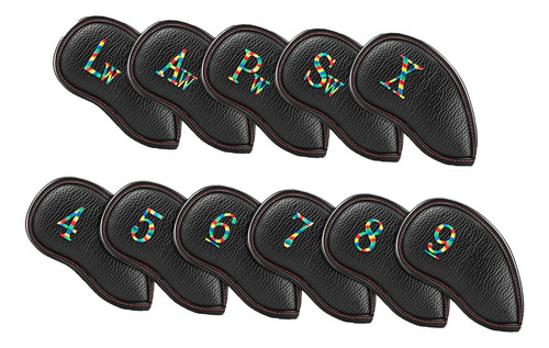 11 Piezas De Cuero Pu Palos De Golf De Hierro Cabezas