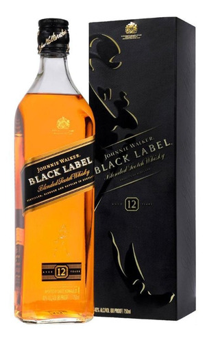 Johnnie Walker garrafa de uísque black label 12 anos 1 litro