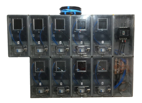 Caixa 9 Medidores Medição Rélogio Padrão Elektro Cabo Corfio