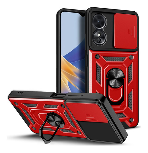 Funda Para Oppo A38 Protector Cámara Case Anillo Uso Rudo