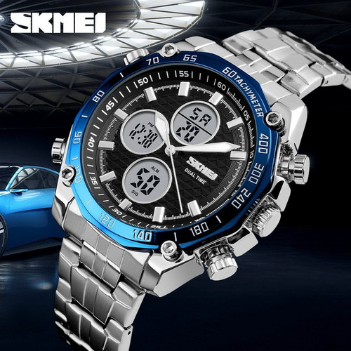 Relógio Digital Skmei 1302 Pulseira De Aço Inoxidável