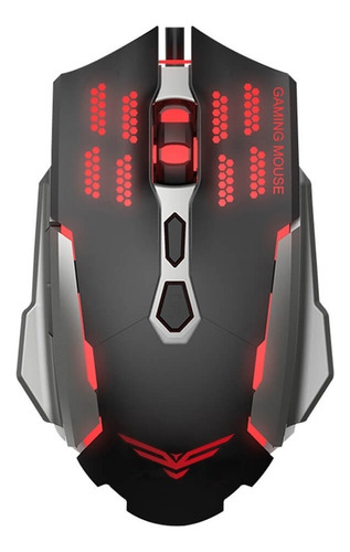 Mouse Gamer Naceb Negro 2400 Dpi 7 Na-630 Color Negro/rojo