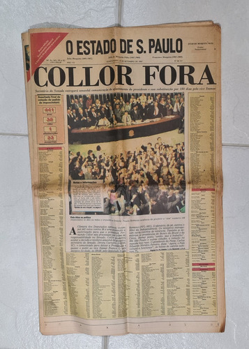 Jornal O Estado De São Paulo - Collor Fora 1992