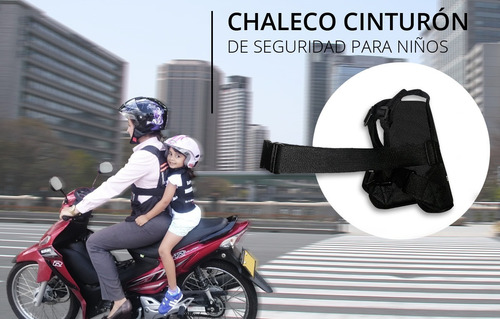 Imagen 3 de 9 de Chaleco Cinturon Plus Seguridad Niños Moto