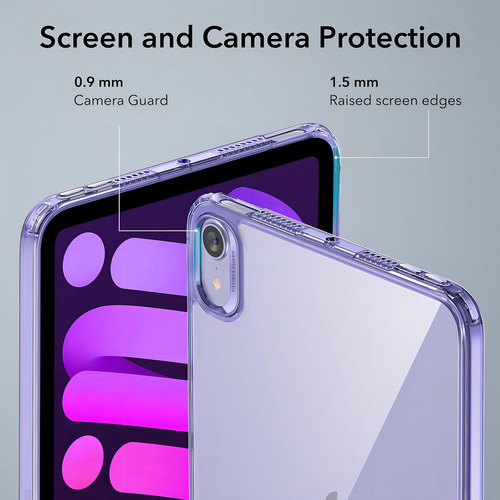 Funda Para iPad Mini 6 2021 Morado Transparente Marco Suave