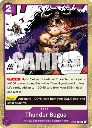 Thunder Bagua Op01-0119 Sr Carta One Piece Tcg+10 Cartas 