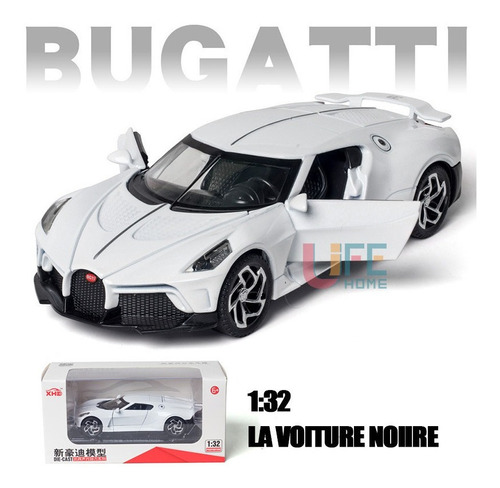 Bugatti Lavoiture Noire Miniatura Con Luces Y Sonido 1/32