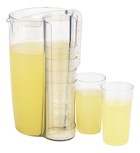 Juego De Jarra Y Taza Mind Reader, 6 Tazas, Jarra Para Bebid
