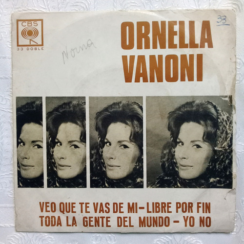 Vinilo Ornella Vanoni Disco Simple Doble Duración Cbs 33 Rpm