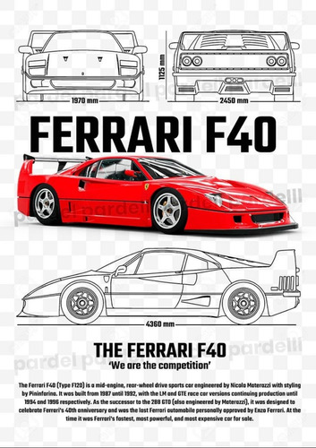 Plantillas  Ferrari F40 Franelas Oversize 