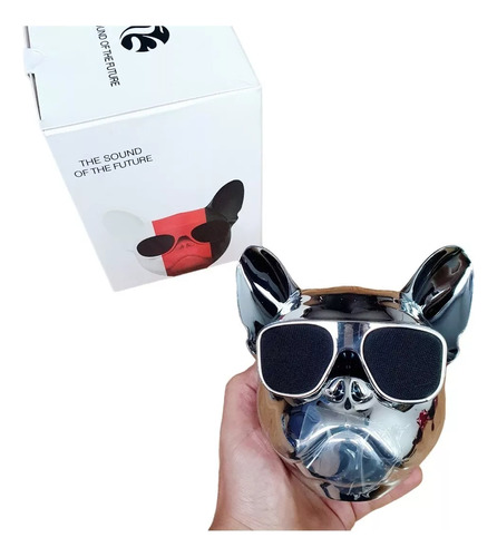 Parlante Bluetooth Bulldog Plateado Altavoz Inalámbrico