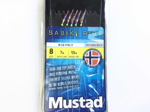 Anzuelos Mustad Linea Sabiki #8 - Red Poly - Pesca De Mar