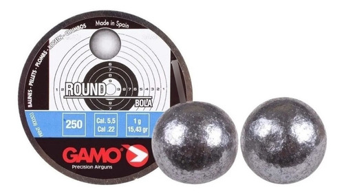 Balines Gamo Round Esfericos Calibre 5,5 Peso 1gr X250unidad