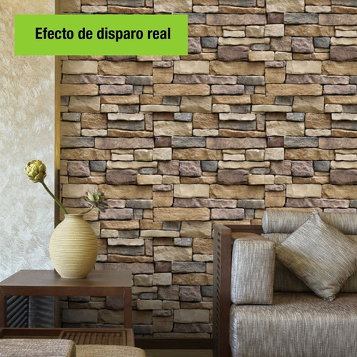 Imagen 8 de 9 de Papel Pintado De Piedra Losa Autoadherente Pared De Ladrillo