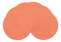 Comprar Juego De 6 Manteles Individuales Redondos Lavables Coral
