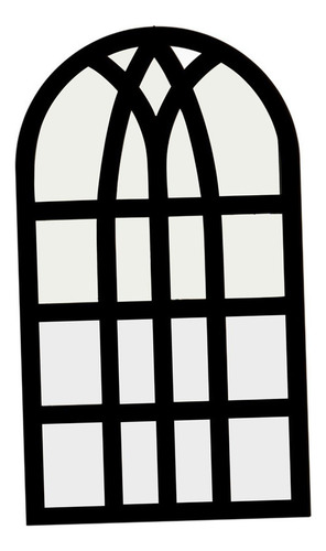 . Espejo De Ventana Redondo Para Decoración Del Hogar Negro