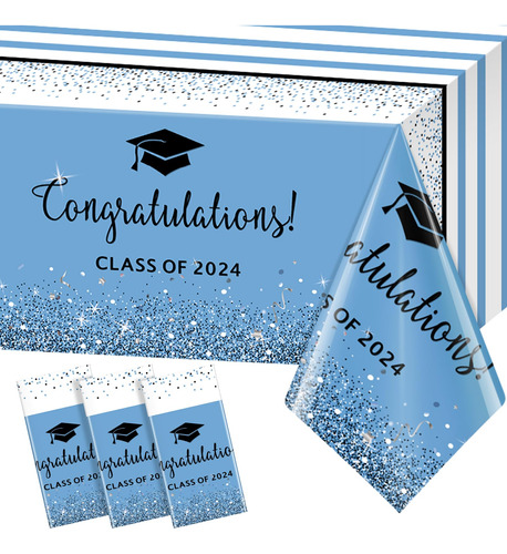 Mashan Mantel De Graduacion 2024 3 Piezas (azul Claro)