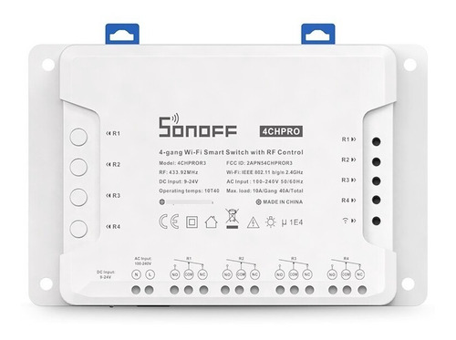 Imagen 3 de 6 de Sonoff Relé Smart Switch 4ch Pro Wifi Rf 433mhz Alexa Google