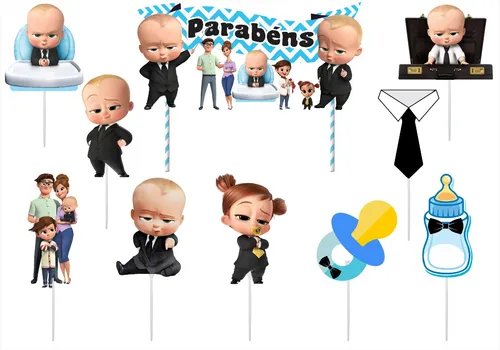 comprar Topo De Bolo O Poderoso Chefinho 10 Peças