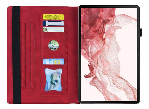 Capa De Couro Marrom Para Samsung Galaxy Tab S9+ / S8+ /