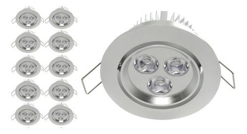 Pack 10 Focos Embutidos Led 3w Fría - Ampolletas De Bajo Co