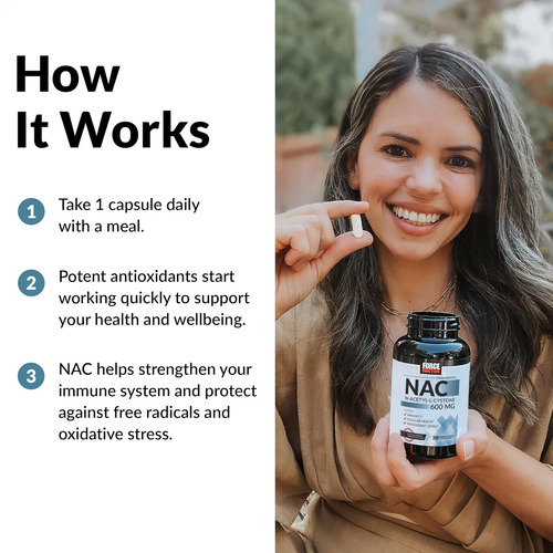 Force Factor Nac Suplemento N-acetil Cisteína 600 Mg, Suplem