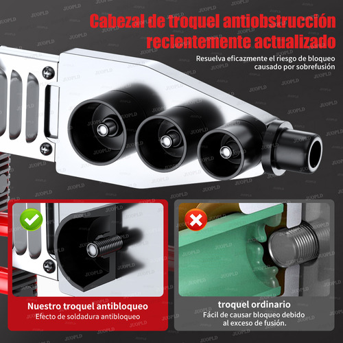 JUOPLD 1800w Termofusor Kit Digital 0-380°c Pantalla Lcd Y 4 Botones Con 12 Dados, Tijeras, Nivel, Caja Y Cinta Métrica
