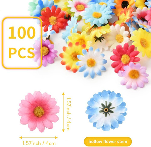 Hokpa Cabezas De Flores De Margaritas Artificiales, 100 Piez