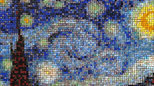 Cuadro De La Noche Estrellada Van Gogh Hecho De Mosaico (Usado)