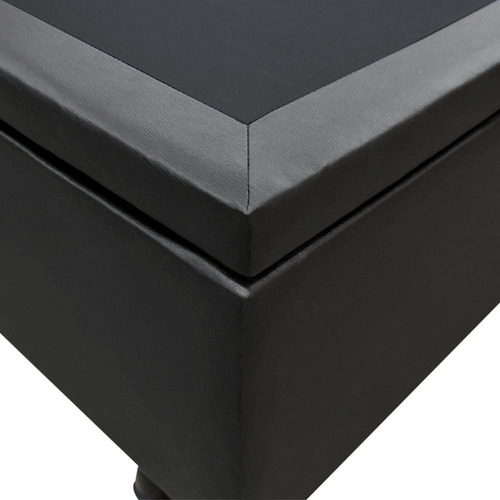 Base Box Baú Para Cama Viúva 128x188cm Liz Sintético Preto