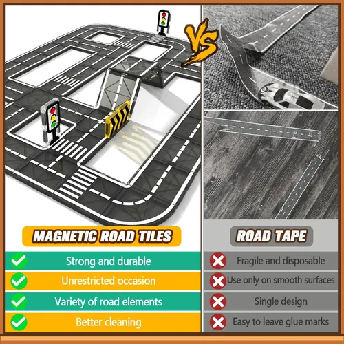 Paquete De Expansión De Magnetic Tiles Road Igivi Para Niños