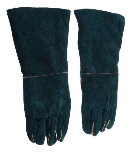 Guantes Resistentes Al Calor De Material Cuero, 40cm Verde