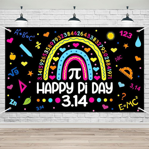 Cartel Feliz Día De Pi Decoración Fiesta Infantil 183x112cm