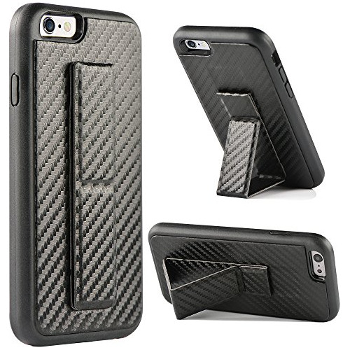 Funda Para iPhone 6/6s Negro 4.7 Pulgada Fibra De Carbon