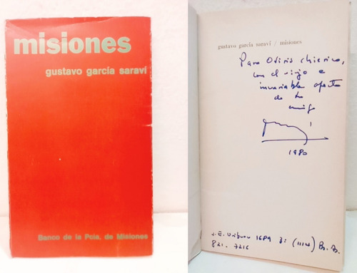 Gustavo García Saraví Misiones Poemas 1º Edición 1980