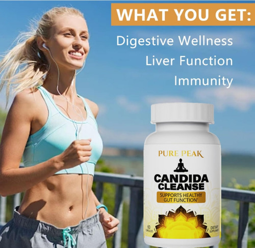 Elfleaf Candida Cleanse - Gut & Colon Support- Para Hombres Y Mujeres - Hierbas Naturales Para La Desintoxicación Intestinal - Hoja De Orégano, Ajenjo, Nogal Negro, Ácido Caprílico 60 Cápsulas
