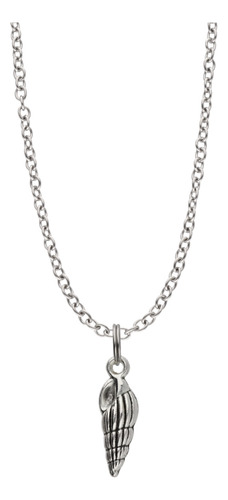 Collar Caracolas Conchas Dije Océano Mar Cadena Acero Regalo Plateado Caracola