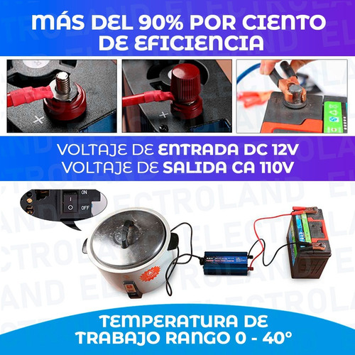Imagen 6 de 10 de Inversor De Corriente Conversor 1500w 12v - 220v Dc A Ac