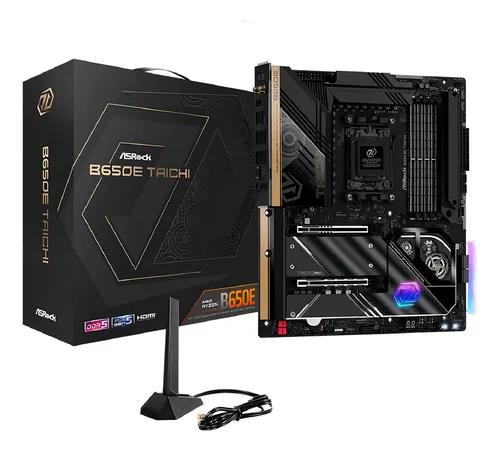 Placa madre Asrock B650e Taichi Wifi B65 Amd Am5 DDR5, color negro