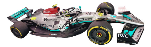F1 Mercedes W13 Hamilton 1/18 Exclusiva Spark Minichamps Prateado