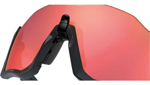 Gafas de ciclismo Oakley Flight Jacket Prizm Trail Torch, color negro, color varilla, color negro, lente negra, color naranja, diseño deportivo