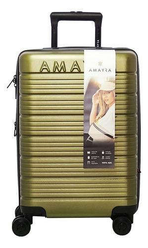 Valija Carry On Reforzada 20 Abs Amayra Color Verde Lisa