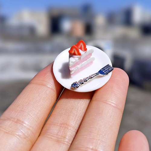 1/12 De Bonecas Comida Bolo Dollhouse Bolo De Morango