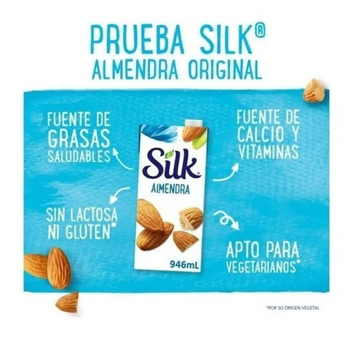 Caja De Leche De Almendra Silk 6 Pzas De 946 Ml C/u