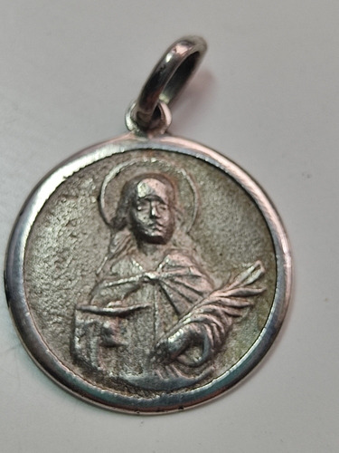 Medalla Santa Lucia Plata 925 13 Mm Kendra Joyas