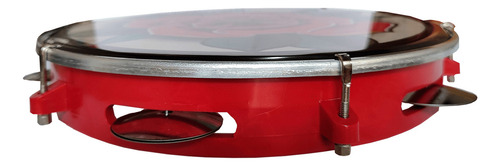 Tatuaje VIP de piel lechosa de 10 pulgadas con forma de corazón con forma de pandereta, color rojo