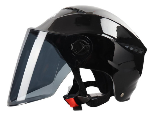 Casco Moto Electrica Mujer Sunproof Doble Nueva Espejo Negro