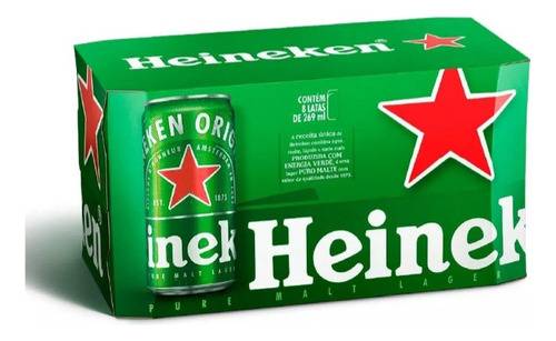 Cerveja Heineken Pack 8 Unidades 269ml Premium 